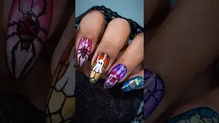 👻 Gothic Stained Glass Nails | Spooky but Adorable