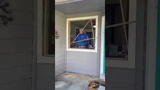 Installing a vinyl window🪟🛠️🧰 #install #windows #trendingmusic #idaho #replace #construction