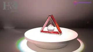 Crystal prism pendant in a triangular frame &ndash; K9 crystal by H&D