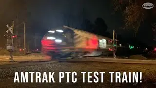 Amtrak PTC Test train with Heritage Sleeper!