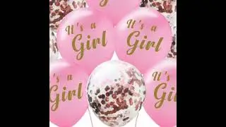 Gender Reveal Party Decoration Baby Shower Girl Banner Disposable Tableware Birthday Latex Confetti