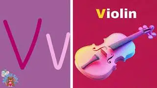 V for Van🚌 | V for Violin🎻 | Letter V Words with Pictures | Learn ABC Phonics for Kids | #BEEQANKIDS
