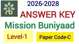Answer key Mission Buniyaad level1 Exam 26december2025 #Code-C #missionBuniyaad का हल #2026-2028
