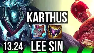 KARTHUS vs LEE SIN (JNG) | 9/1/9, 69% winrate, Dominating | KR Master | 13.24