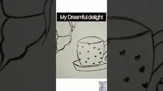 tea cup with butterfly drawing #easydrawing☕🦋 #art #shorts