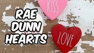 Chalk Painted Rae Dunn Inspired Wood Conversation Hearts in my shop