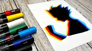 Izuku Midoriya Drawing with Posca Markers! 3D effekt!