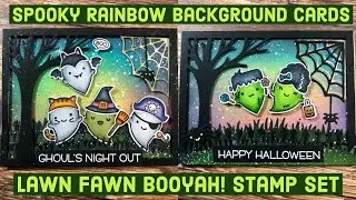 Lawn Fawn | Spooky Rainbow Background Cards with Booyah! Stamp Set