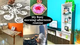 பரபரப்பான காலை வேலைகள்🦋Tv unit cleaning and organising✨Stress free uh வேலை செய்ய சின்ன சின்ன Tips💡