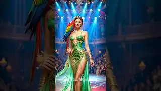 Woman and parrot magic show ai #shorts #agt #hybrid #morphe #ai #magic #viralshorts