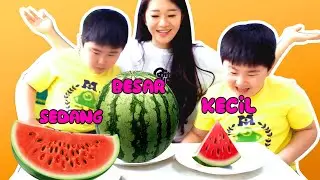 TANTANGAN MAKANAN KECIL vs SEDANG vs BESAR  | SMALL MEDIUM BIG FOOD CHALLENGE (ENG SUB)