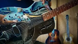 Krbi's Guitar - Break Train Blues (hound Dog M-15 Resonator, bottleneck)