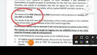 ICSE results|  date announced| latest news