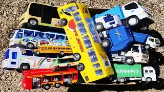 ごみ収集車とバス ドライブテストをしてみた Various Garbage Truck and Bus Minicars Drive a Steep Hill !