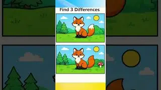 Spot 3 Differences: Fox Picture Puzzle | Brain Training Game for Kids & Adults