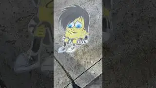 Don&rsquo;t forget to sub! #shorts #shorts30 #art #artist #sidewalkchalk #chalkart #sadness #spongebob