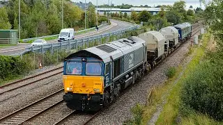 66304 and 66303 on 6Z68 at Norton Fitzwarren - 8th September 2020