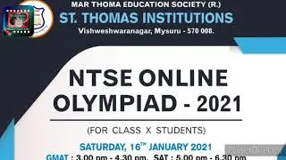 NTSE ONLINE OLYMPIAD 2021  ( For Class X Students )