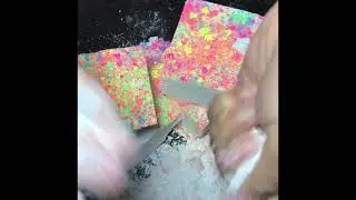 New Chalkness Monster x @cosmic.chroma neon pigments Half/Half black light gym chalk crushing Asmr