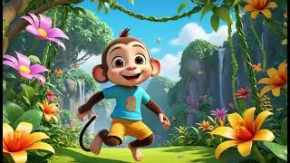 Ten Little Monkeys Swing and Play | Fun Counting Song for Kids | Playful Nursery Rhyme