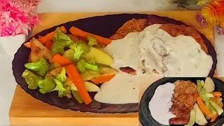 Chicken steak with white garlic sauce | kitchen with Abida |Quick delicious chicken steak recipe 