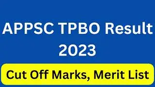 APPSC TPBO Result 2023 Download PDF
