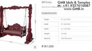 Traditional Indoor Swings, Indian Hand carved Wooden Swings from GMB Idols & Temples
