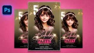 birthday invitation flyer design in photoshop