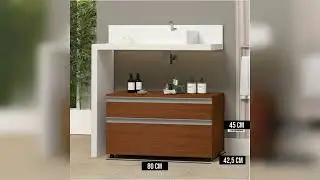 Review: Gabinete para Banheiro com Rodízio 80cm 2 Gavetas Safira Inferior Rústico