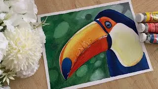 How to Paint Toucan Bird , Acrylic Painting for beginners - Karthiyayini Arts