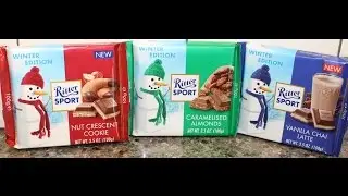 Обзор Ritter Sport Winter Edition: печенье-полумесяц с орехами, карамелизированным миндалем и ванильным чаем-латте