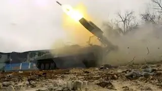 Russian UR-77 remote demining vehicle is used as artillery at fortified points in Azovstal, Mariupol