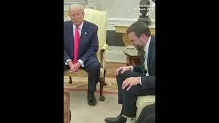MOMENT: Trump distracted by Vance's shamrock socks