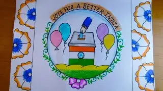 Very Easy National Voters Day Drawing / How To Draw National Voters Day Drawing / Circle Drawing...