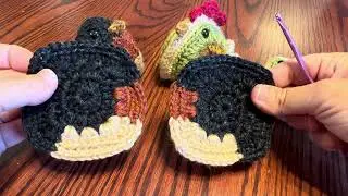 How to Join 2 Granny Squares to Create a Crochet Chicken. Demonstrated on the Robin Variation.