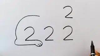 How To Turn 2222 Into Puppy Drawing Easy  | Dog Drawing Tutorial 🐶