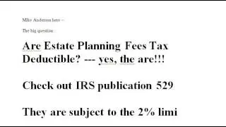 Are estate planning costs tax deductible Holladay UT Lawyer 801-676-5507 Are estate planning costs t