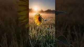 A time lapse of a sunflower blooming at dawn in a dewy meadow #shorts  #naturelovers #sunflower