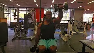 Seated Incline Bench Dumbbell Facing Forward One Hand Dumbbell Front Raise Front