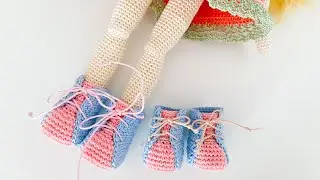 Easy crochet shoes 👟👟for small doll /crochet tutorial