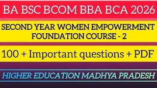2nd year Foundation course women empowerment 100 objective question