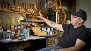 Kwakiutl carver Trevor Hunt talks about his tools from his Studio in Fort Rupert, BC