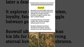 Beowulf Short Summary & Themes | Old English Epic Beowulf | Beowulf Analysis #beowulf #summary #epic