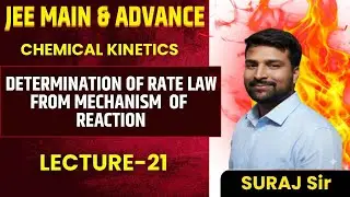 LECTURE 21 I DETERMINATION OF RATE LAW FROM MECHANISM OF REACTION I IIT I JEE I MAIN I ADVANCE