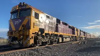 707 Operation&rsquo;s Grainlander with two Vline N class loco&rsquo;s N452 and N460 at Gheringhap loop 18/5/2025