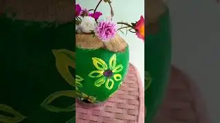 beautiful planter from coconut😍🤯😍 #reuse #diy#planter #homemade #shorts #youtubeshorts #viralshorts