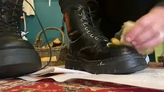 Frugal living tips- cleaning shoes with banana skin.