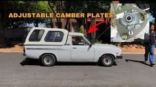 We fitted ES Adjustable CAMBER PLATES into a Nissan 1400 Champ! 🇿🇦