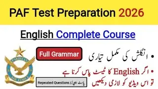 PAF English Complete Test Preparation 2026 | PAF English Test Preparation 2026