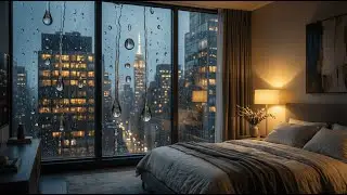 Rain Sounds in a Luxury NYC Apartment for Sleeping 🌧️ Cozy Bedroom City Night Ambience